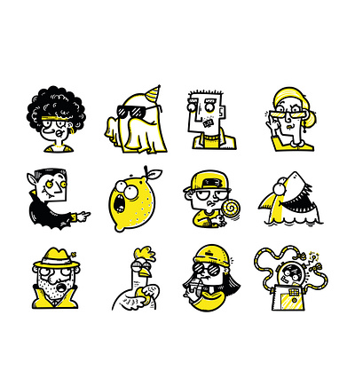 Doodle Characters Collection cartoon character character design doodle fun humor illustration