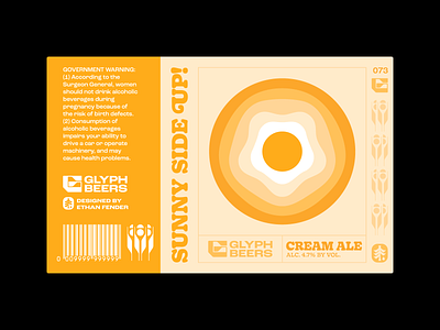 Glyph Beer 73 beer beer label breakfast brunch cream ale egg emblem fried egg icon iconography logo nature packaging plate sol sun sunny sunny side up symbol