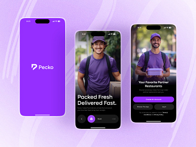 Food Packaging & Delivery Mobile App app design delivery app e commerce food and drink food app food app ui food delivery food delivery app food ordering food packaging foodordering login mobile mobile app mobile app design mobile ui onboarding online order app restaurant app splash screen