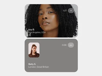 Minimal Video Profile Interface app preview audio player card design compact ui content card minimal profile modern interface product interface profile screen smart ui soft contrast ui design user avatar user interface ux design ux layout ux ui video layout