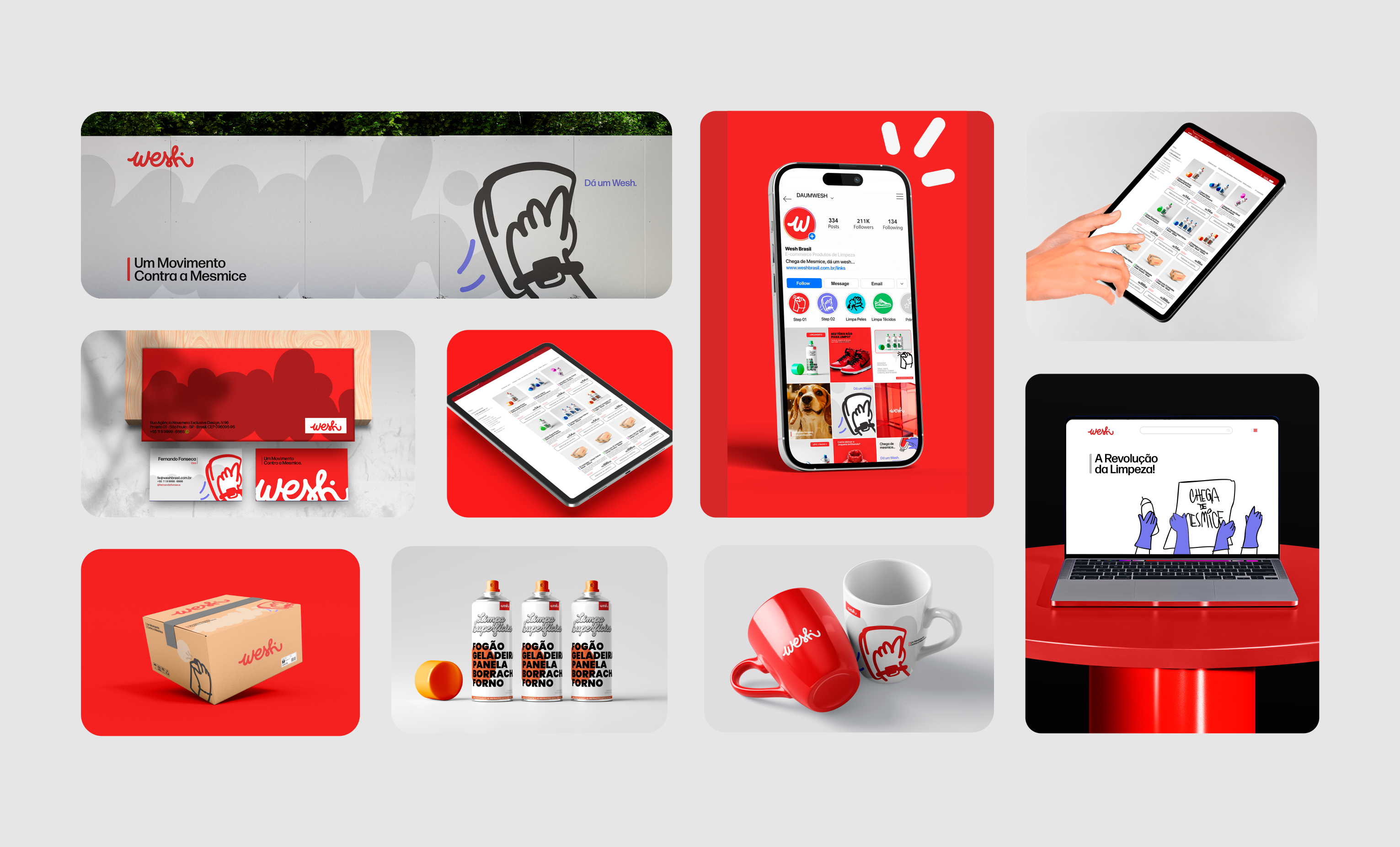 WESH - Um Movimento Contra a Mesmice. branding embalagens identidade visual