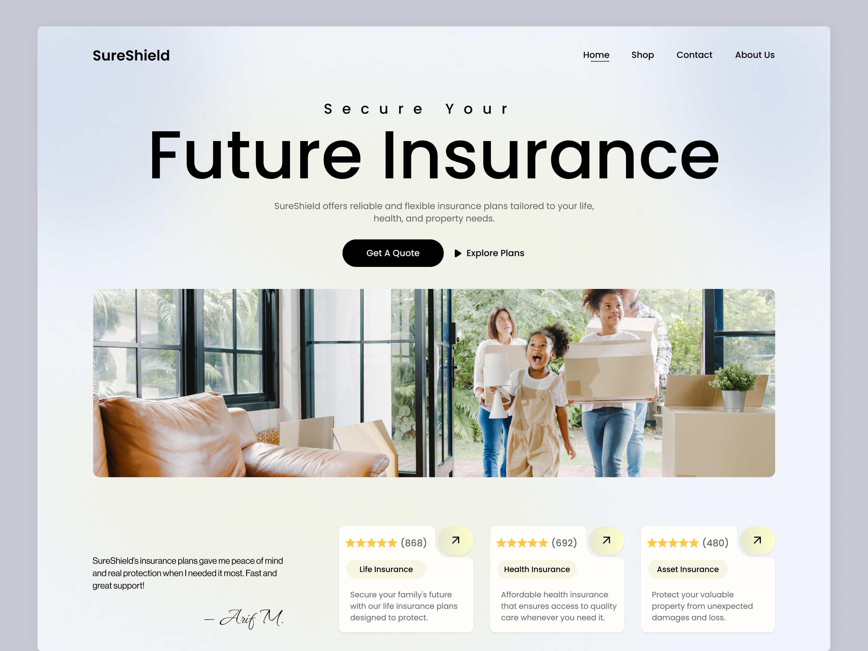 Insurance Hero Page – Clean & Trustworthy UI car insurance clean ui digital payment figma financial website fintech ui fintech website gradient health insurance herosection industrial insurance insurance insurtech landingpage life insurance minimaldesign modern ui uiux web design website design