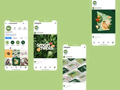 Smart Meals - Social Media Templates branding delivery design food graphic design green healthy identity instagram logo meals nutrition posts social media