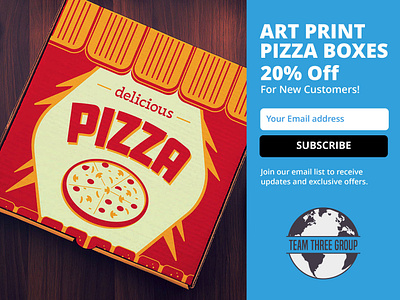Pizza Box Pop Up branding pizza pizza box restaurant restaurant supply ui