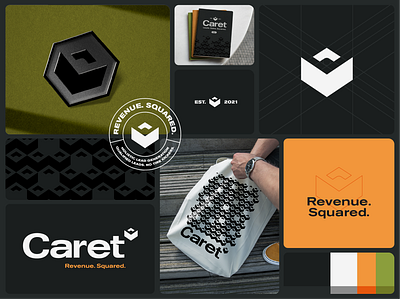 Caret Brand Identity brand design brand identity brand moodboard brand pattern brand seal brand strategy branding caret corporate branding dark brand lead generation logo logo design logo icon logo mark startup brand tagline visual identity wordmark