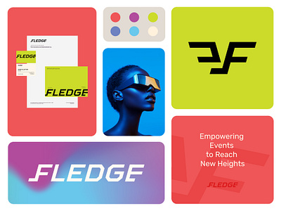 Fledge 3d branding colors emblem icons label logo logo design
