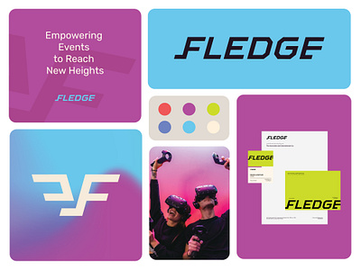 Fledge 3d brand identity branding colors emblem logo logo design neon