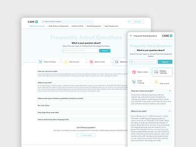 FAQ - Frequently Asked Questions drugstore faq faqs figma frequently asked questions header health help help center menu questions responsive ui ux web design website design