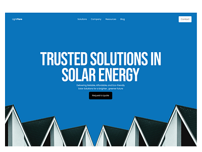 Solar Website Hero Section design agency website landingpagedesign solar panel solar panel website ui design website design