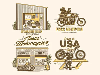 Illustration for Kinetic Motorcycle branding chopper clothingline custom design garage graphic design harleydavidson illustration illustrator logo motorcycle motorcyleapparel tshirtdesign typography vintage vintagedesign