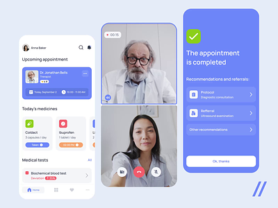 Medical Appointment App android animated animation app design doctor graphic design healthcare ios medical appointment mobile app mobile interface mobile ui motion design motion graphics online purrweb ui ux video call