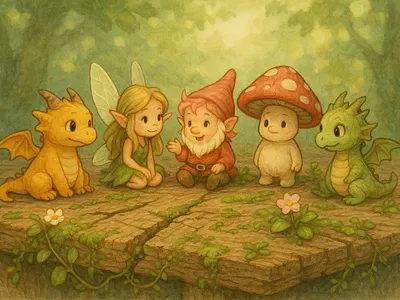 Forest Meeting animal animals children childrens illustration cute design fantasy graphic design illustration