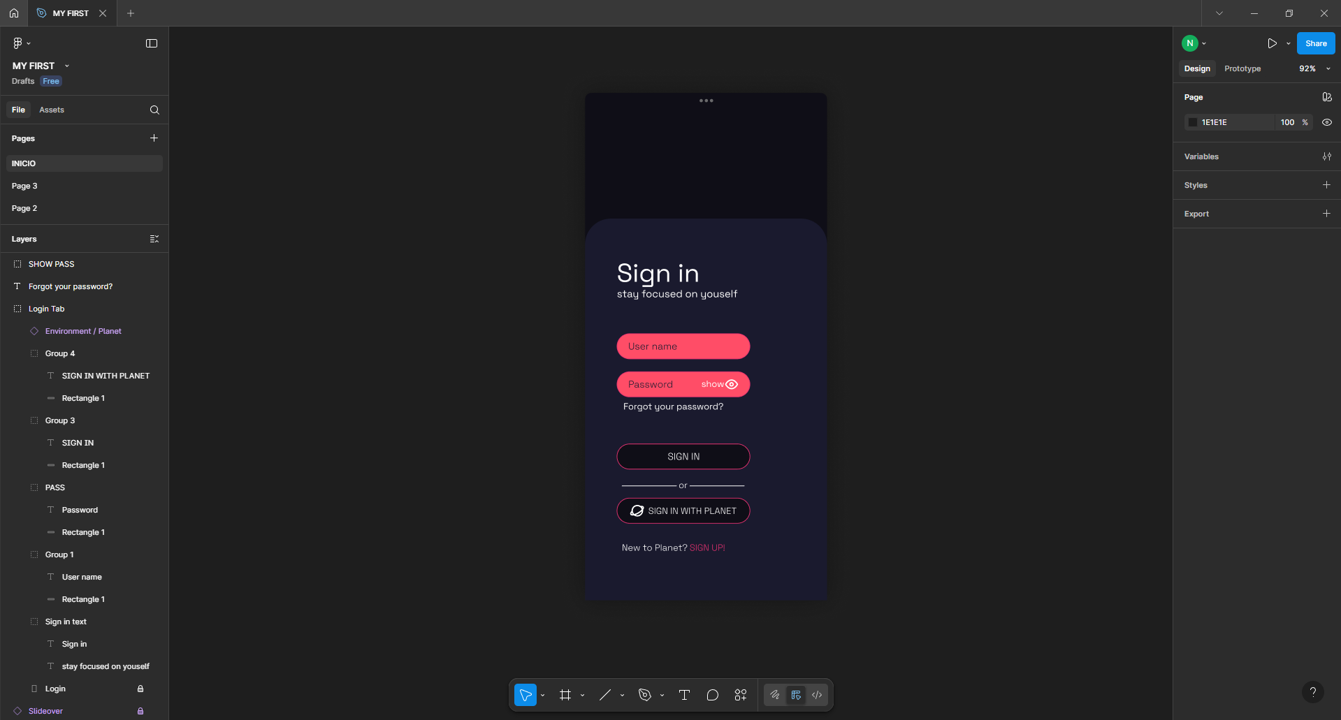 Example of UI Design