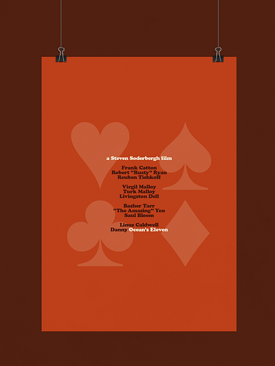 Ocean’s Eleven (Revisited) | Typographical Poster film font graphic design graphics movie poster serif simple text typography
