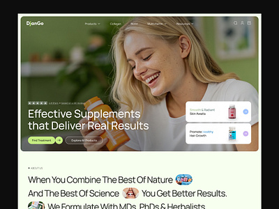 Health Supplement E-commerce biotech design e commerce ecommerce website health landing page pharmacy website product card shop store supplement ui ui ux vitamins web design web designer