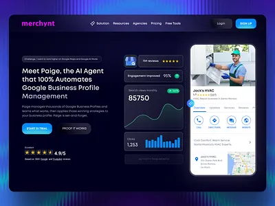 Merchynt - Paige Ai Agent Web Rebranding, Webflow Development ai ai agent branding freelance designer freelance website designer freelancer google google business hero illustration landing page saas web ui ux uiux web web designer web developer web development webflow website