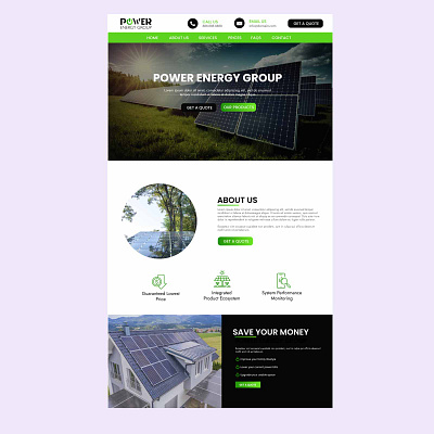 Solar Installation Company Website Design Services landing page logo solar webdesign wordpress