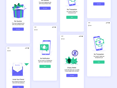 Empty State App Screen design app blue design empty empty screen empty space empty states emptystate gorgeous illustration invite no money notifications transaction trend trendy ui ux vector