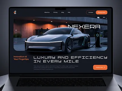 Next-Gen Electric Vehicle Landing Page app branding car design ev flat futuristic futuristic ui interface logo ui