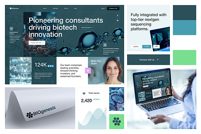 BioGenesis - Biotech Company Brand Grid app brand branding design interface logo ui web design website