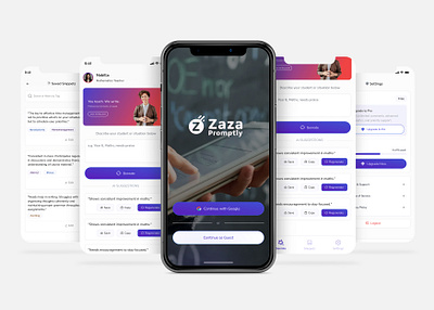 ZaZa Promptly - Mobile App UI ai figma teacher ui design ui ux design ux design