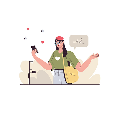 Charming Animation of a Young Woman Interacting on Social Media animation character creative design dynamic engagement fun graphic interaction media motion playful social storytelling vibrant