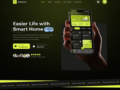 Smart home landing page design control home automation house management landing page monitor remote control responsive smart device smart home smart home control smarthome user interface web design website