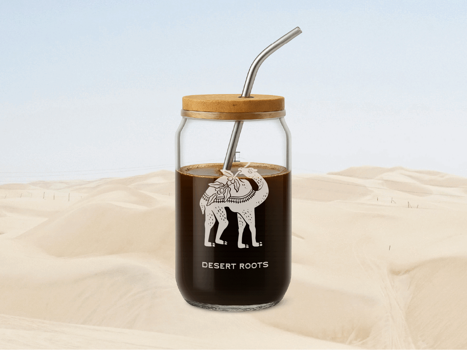 Joud Coffee: Can Glass Illustration branding camel can glass coffee coffee shop design editorial geometric graphic design icon illustration line lineart logo logo design monoline vintage vintage logo