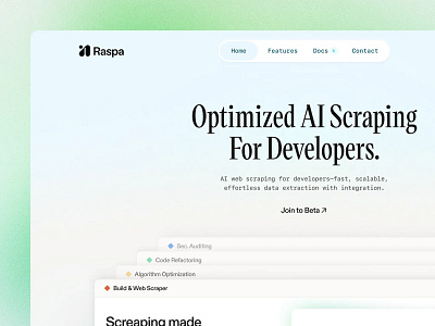 Saas Landing Page clean design developer home page minimal orix product design sajon ui user experience ux
