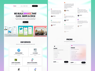 Agency Landing Page Design agency landing page agency website animation figma framer landing page ui uiux ux web design