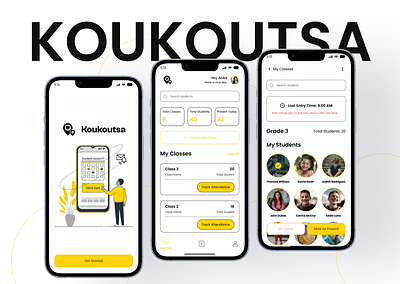Koukoustsa - Students Attendance Management App cleanui design dribbble figma mobile app mobile app design mockup prototype ui ui design ux ux design ux research uxdesign