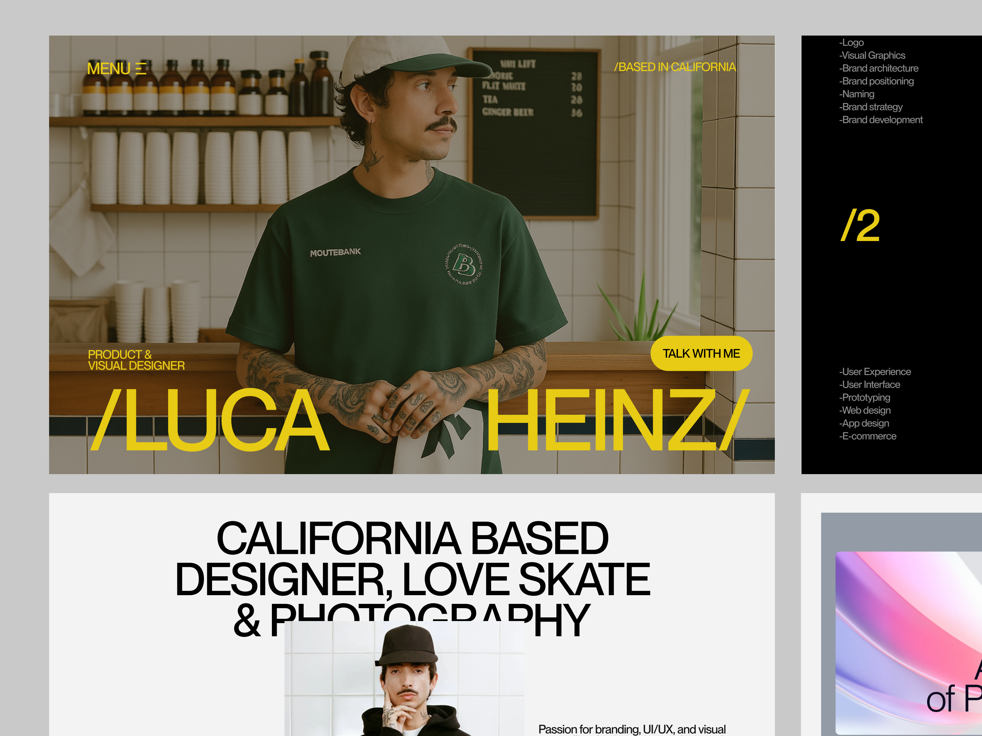 Luca Heinz - Portfolio figma framer landing page personal portfolio ui ui design user interface ux design visual design website website design