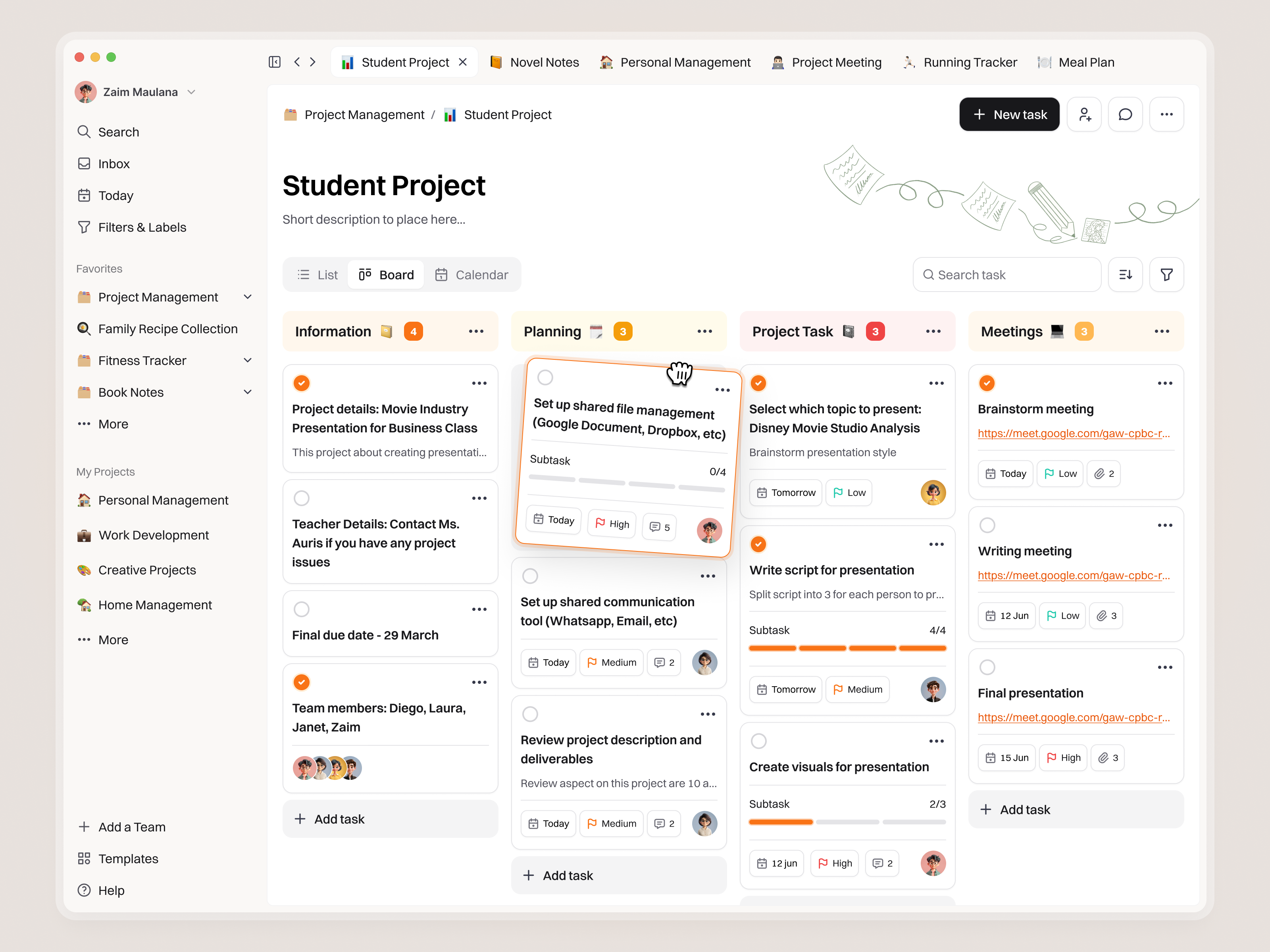 Todolux - Productivity Web App activity dashboard kanban personal task productivity productivity management productivity platform progress card project board project management project organization saas task list task management task tracker team collaboration to do app to do list web app work management