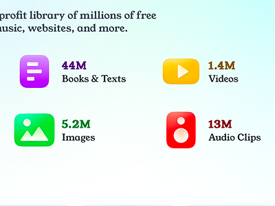 Internet Archive Homepage Redesign Concept book branding color design gradient graphic design illustration image photo speaker ui ux vector vibrant video wayback machine