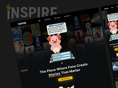 Inspire - Children's Story Creator Product Website Re-design ai website app branding design illustration india mobile nihalgraphics product website ui ux webflow webflow website website design website development website redesign website ux