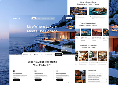 VistaLuxe - Real Estate Landing Page figmadesign landingpage luxurydesign modernui propertywebsite realestatedesign realestateui ui uiuxdesign webdesign