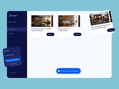 Theah - Dashboard ai artificial intelligence dashboard design property property list real estate seo ui ui design ux ux design web app web app design