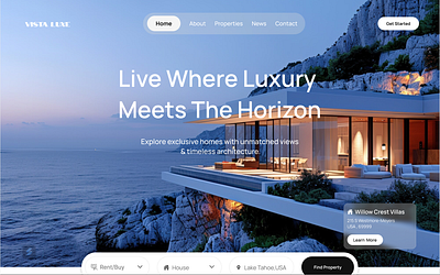 Landing Page Design- UI/UX Challenge Day-03 daiilyui figma landing page realestate ui uiux design uiuxchallenge ux