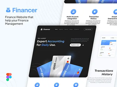 Financer - Finance Website accounting bank design design ideas design inspiration designer dribbble figma finance freelance graphic design investment logo management mockup reference ui ux web design website