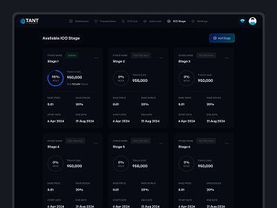 Available ICO Stage blockchainux cryptodashboard cryptodesign defidesign icostage launchpad tokenomics tokensale uxui web design web site web3 web3ui