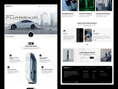 Green EV - charging services branding graphic design ui
