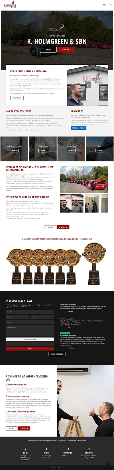 K. Holmgreen & Son landing page