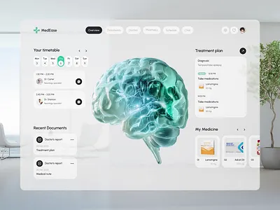 MedEase - Healthcare Platform 3d animation booking chat cinema dashboard doctors healthcare home hospital interactive interface medical motion platform schedule uiux web web design website