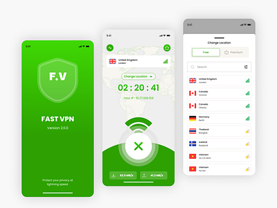 Fast VPN App – Secure, Speedy, Seamless! appinterface branding cleanui dailyui design dribbbleshots fastvpn figmadesign fintechdesign graphic design illustration mobileappdesign privacyprotection productdesign securebrowsing ui uiuxdesign vpnapp