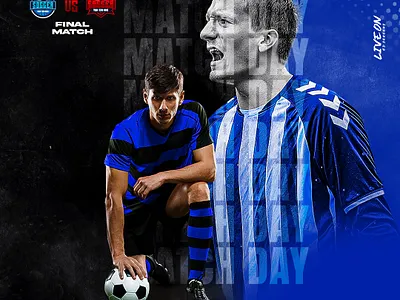Football Match Day Promo – PSD Template for Social Media banner club match promotion design editable football poster football match flyer football poster football team lineup instagram post design match promo design modern matchday design poster poster design psd flyer for sports social media post design sports sports event promotion sports social media graphic tournament match flyer