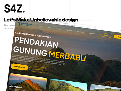 Day003 - Landing page + Redesign TNGM( Merbabu Mountain Website) dailyui graphic design landing page landingpage landingpagemontain landingpagemt mountain redesign website ui uiux