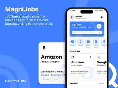 MagniJobs - App Design app app template behance branding design dribbble figma freelance fyp graphic design ideas illustration job layout logo reference template ui ux vector