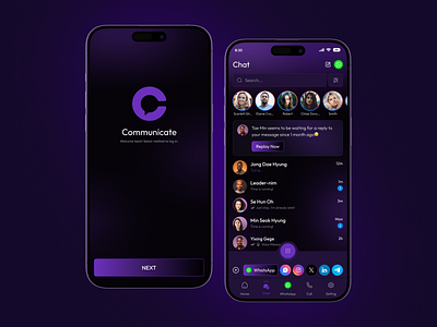 Communication App UI/UX Design admin app app design chat chatting communication communication app crm ios app message messaging app minimal app mobile app online talk saas send social app ui ux