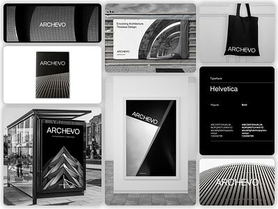 Archevo Brand Identity Design architecture architecture branding black and white brand design brand illustration brand style guide branding clean design company branding corporate branding design graphic design modern branding simple logo style guide wordmark