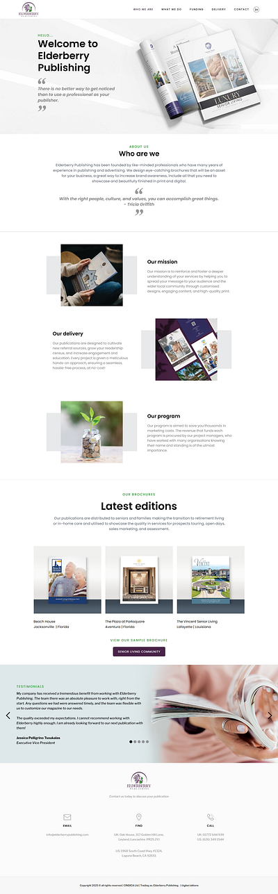 Welcome to Elderberry Publishing creative landing page